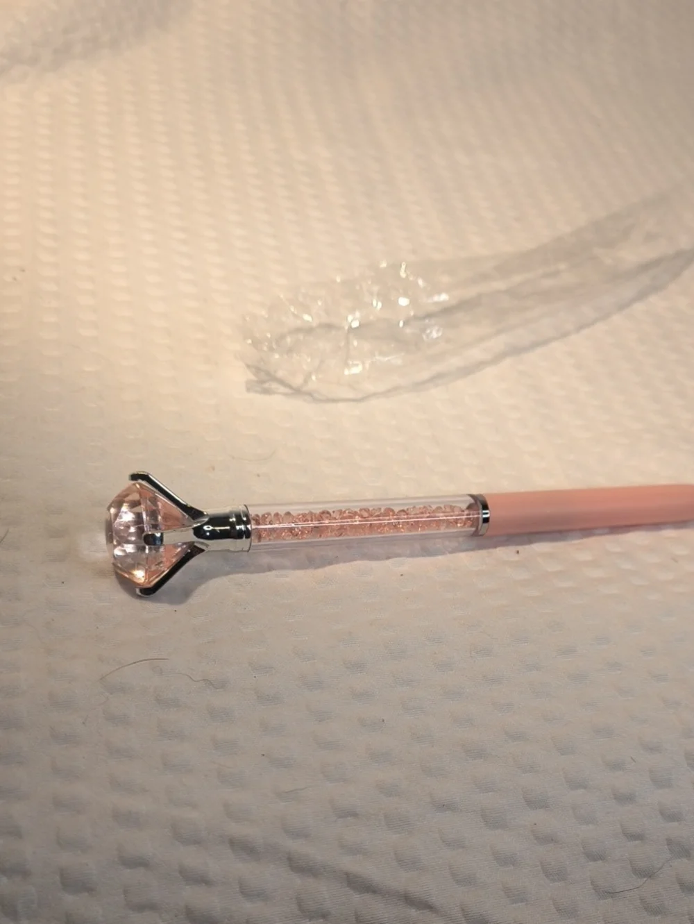 Pink Crystal Top Ballpoint Pen - Elegant Blush Writing Pen